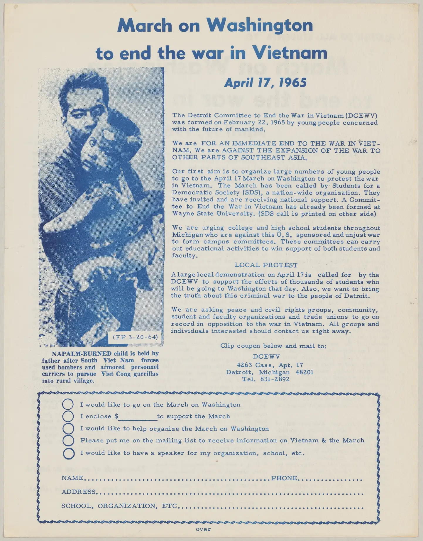 Flyer: March on Washington to End the War in Vietnam