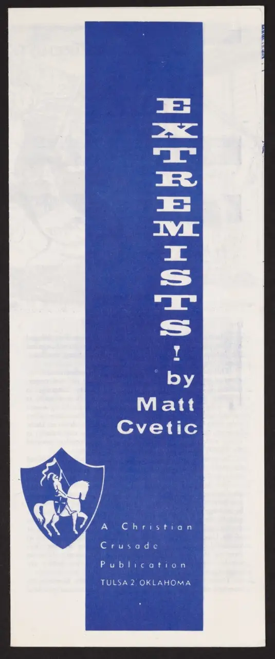 Pamphlet: “Extremists!” by Matt Cvetic