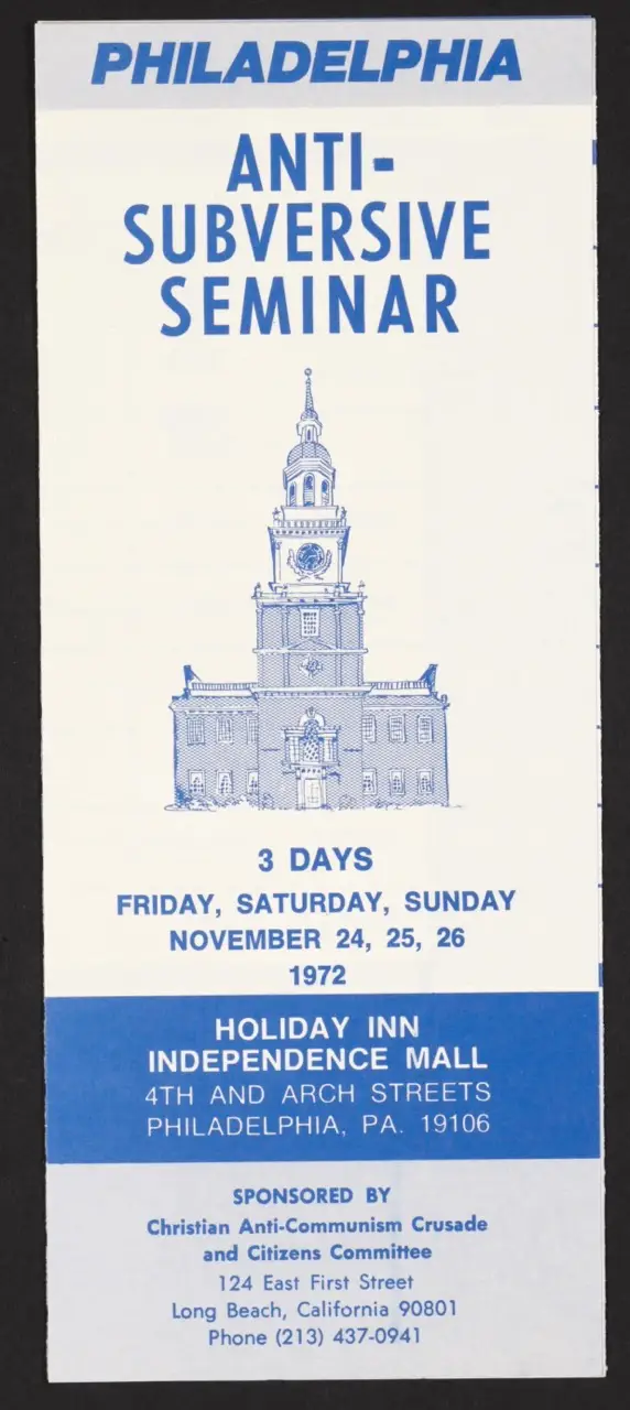 Pamphlet: “Philadelphia Anti-Subversive Seminar” (1972)