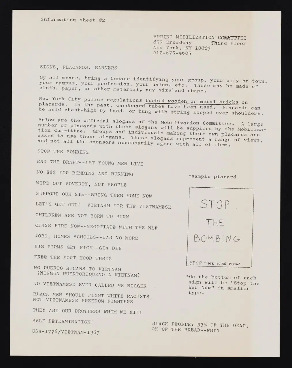 “Information Sheet #2—Signs, Placards, Banners”