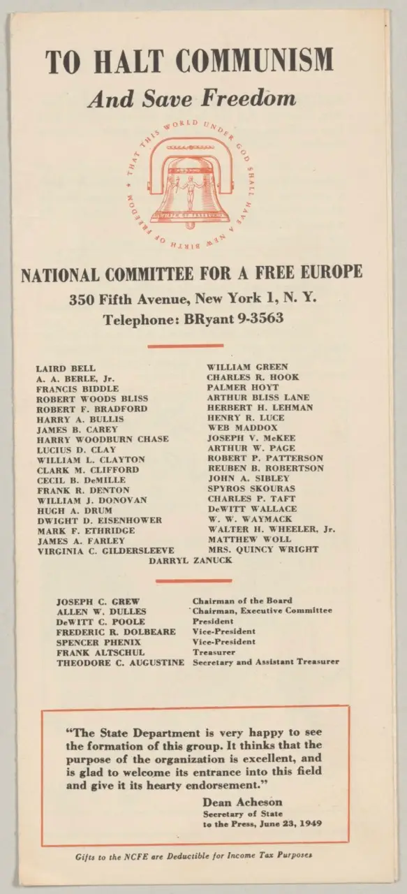 Flyer: “To Halt Communism and Save Freedom”